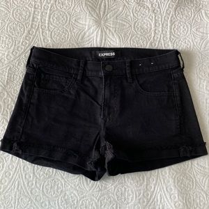 Express - black denim shorts